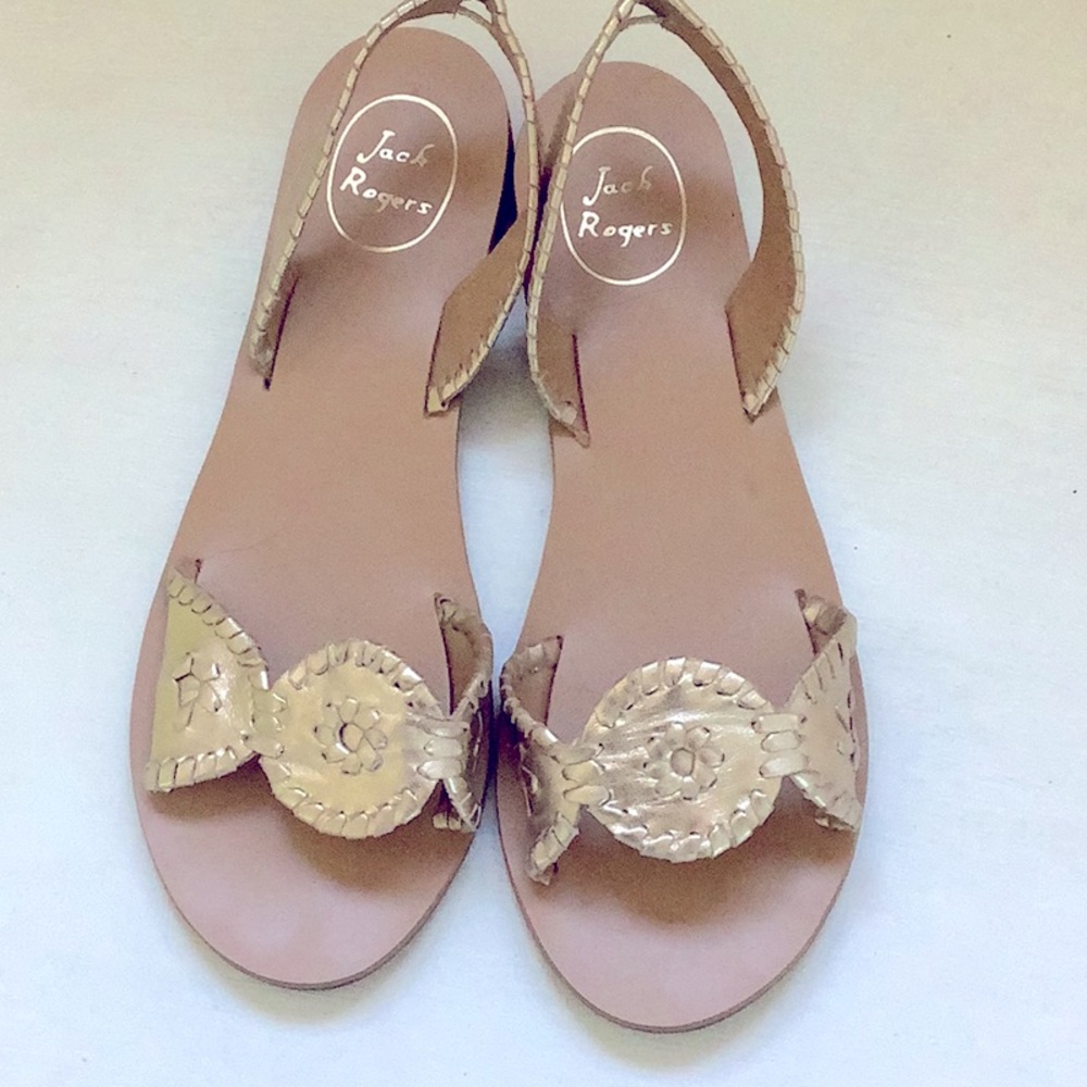 Jack Rogers Liliana Sandals in Platinum - size 9.5